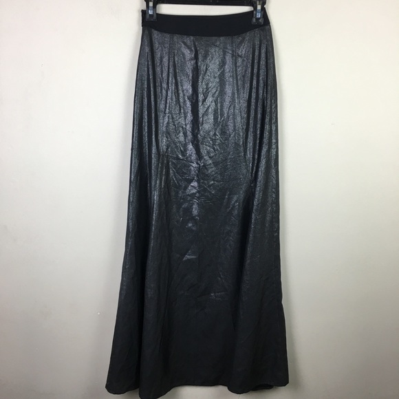 Express gray Metallic maxi wrap skirt - Picture 3 of 6